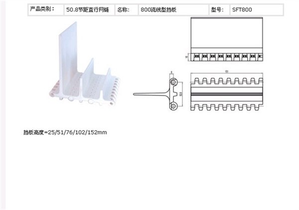 供应挡板型模块传送带