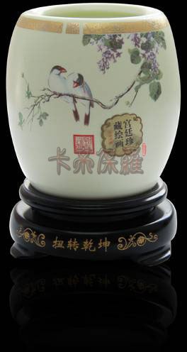 供应鸟语花香旋转笔筒 青花瓷礼品 青花瓷套装 中国风礼品 陶瓷礼品 骨瓷礼品