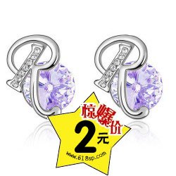 供应伊特韩国饰品批发网直销真金八心八箭锆石结婚戒指