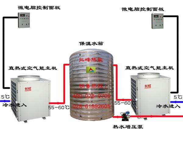 【好评率100%】四川商用热水设备，宾馆空气能热水器，拓峰