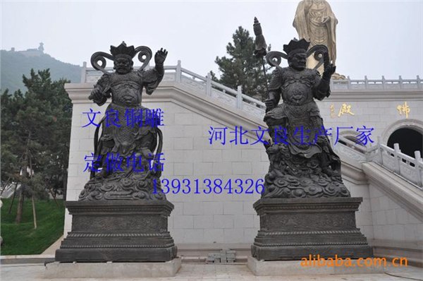 铸铜四大天王雕塑【铜雕四大金刚制作】纯铜佛像价格