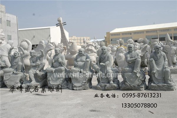 石雕十八罗汉，坐罗汉雕像，青石罗汉雕塑，园林景观人物石雕