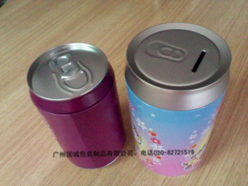 可乐罐形状储钱罐，促销储钱铁罐，