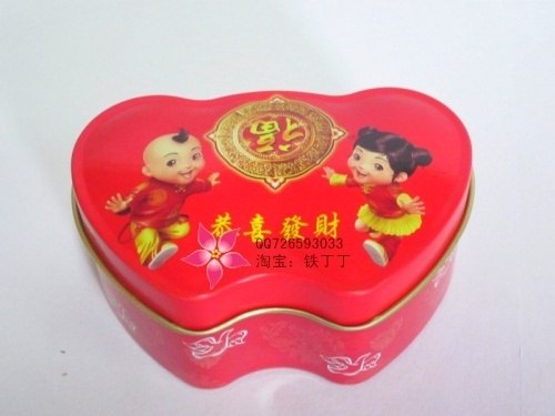 心形毛巾铁盒，心形情侣毛巾铁盒，夫妻毛巾铁盒