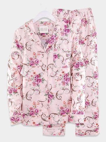 深圳田园粉花睡衣套批发品牌定制 天猫爆款睡衣家居服定制