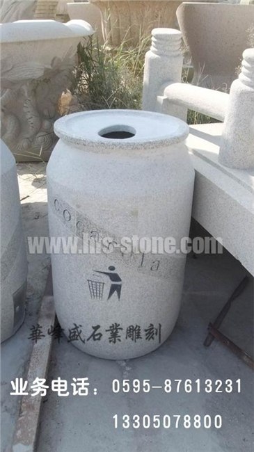 石雕垃圾桶，道路两旁垃圾桶石雕，可乐瓶石雕垃圾桶