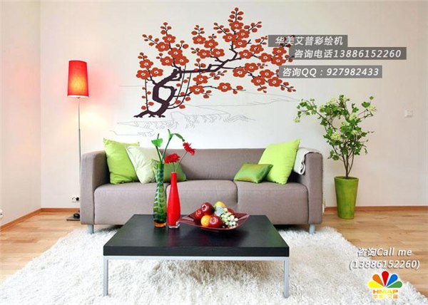 墙面壁纸-墙绘-彩绘背景-客厅壁画-墙壁彩绘机-最新广告设备