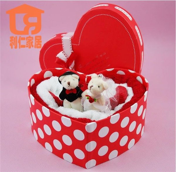 批发永结同心系列蛋糕毛巾 婚庆礼品