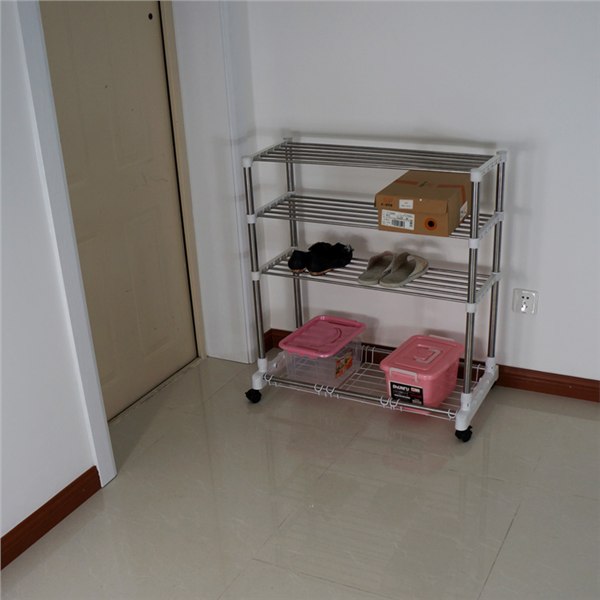 供应带滑轮鞋架  板式不锈钢展架  钢管展示架  钢管组合家具