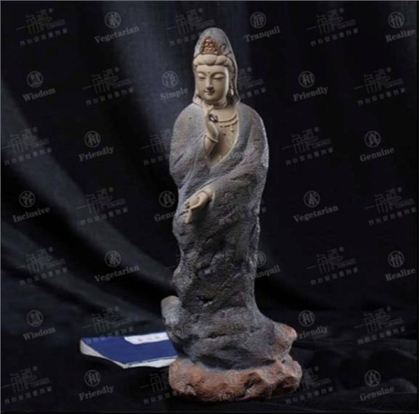 供应家庭摆件台湾铁丸石-慈悲观音