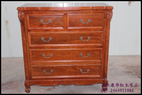 供应东阳红木家具欧式五斗柜