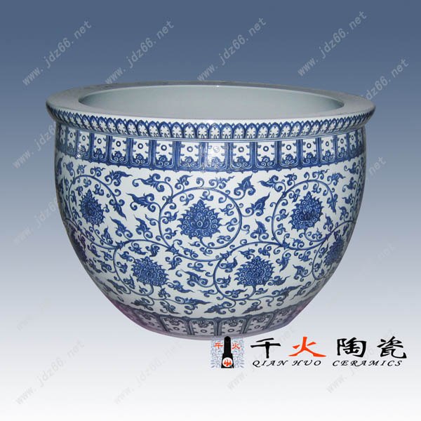 供应陶瓷鱼缸青花瓷缸
