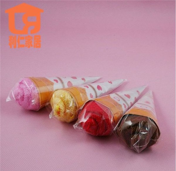 【厂家直销】迷你冰激凌蛋糕毛巾创意新年礼品
