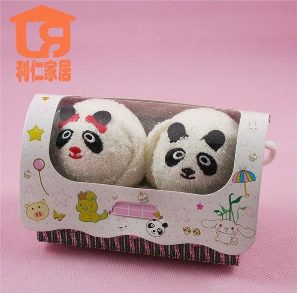 石磊毛巾情侣熊猫蛋糕毛巾春节礼品批发