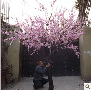 供应仿真桃花树春节桃花树桃花许愿树拼装仿真桃花树常青藤