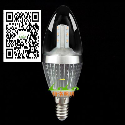 供应4W瓦LED蜡烛灯 E14/E27 LED节能灯 拉尾灯泡 水晶吊灯光源