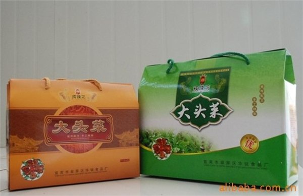 供应土特产包装盒大头菜纸箱子设计