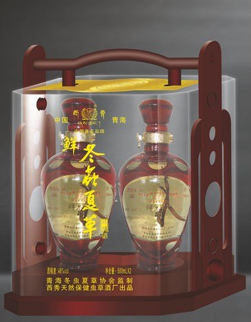 供应手提双瓶礼盒鲜冬虫夏草酒