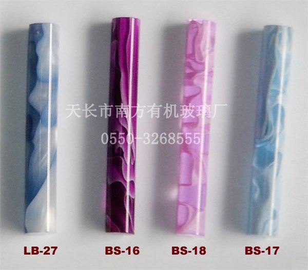 彩纹压克力棒，笔杆批发【南方有机】色彩艳丽，比重小，耐腐蚀