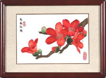 红棉荔枝广绣，手工广绣,定购热线：02083180215