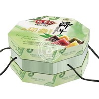 供应粽子包装盒 天地盖双层式八角形手提式粽子盒