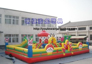 供应中型儿童充气城堡 新款蹦床 游乐气垫 厂家直销 充气玩具蘑菇乐园