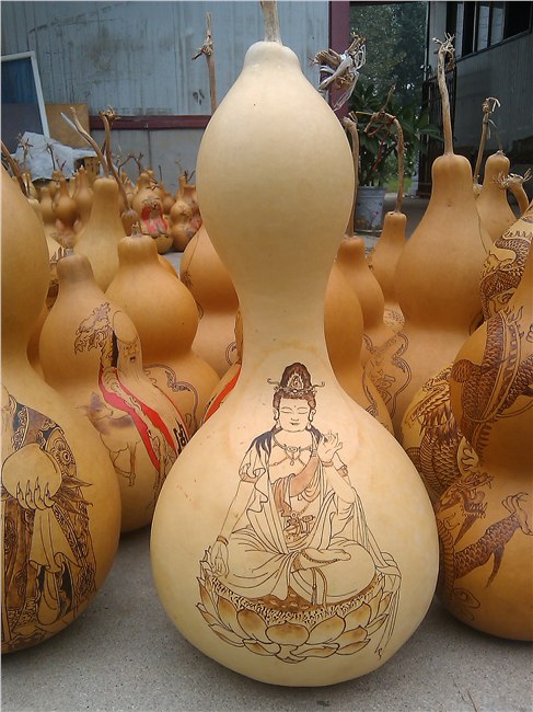 祥福禄葫芦 聊城东方神画工艺品 热销手工工艺葫芦彩绘雕刻葫芦