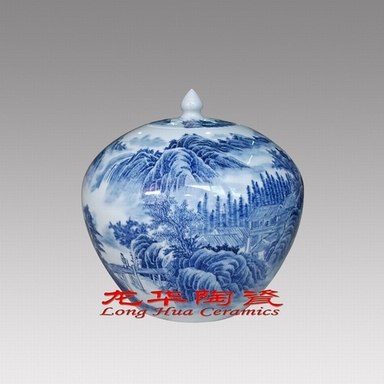 供应青花瓷罐子陶瓷储物罐