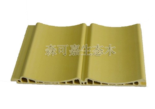 供应江苏緑可木厂家直销130双月半圆波浪板 环保节能木塑防水隔音板背景墙