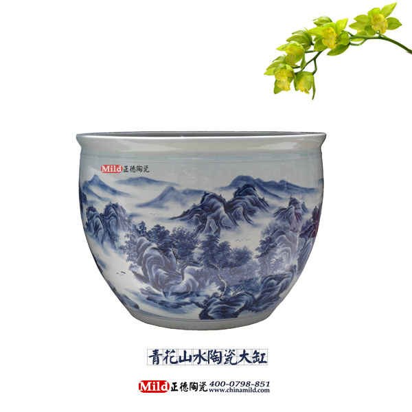 供应 景德镇陶瓷大缸 陶瓷鱼缸 陶瓷高脚缸 陶瓷工艺品 