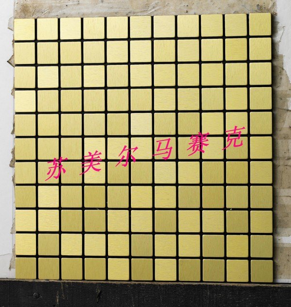 供应金色拉丝铝塑板马赛克热卖厂家