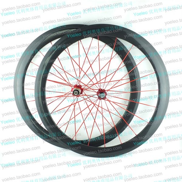 供应优利奥公路自行车碳纤维轮组死飞碳刀700c 50mm