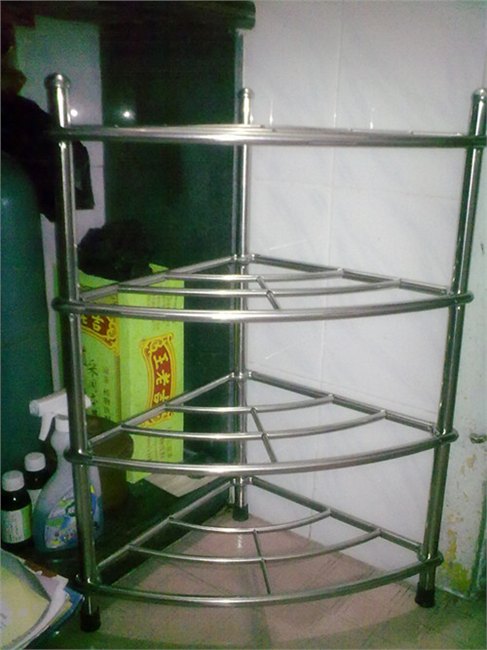供应辽宁不锈钢三角形厨房锅具置物架