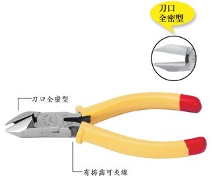 富具亚刀口全密电工斜嘴钳F-105B 6寸 电工剪钳