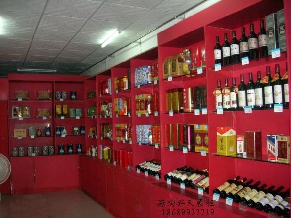 海南烟酒展示柜，海口店面展示柜，店面门面装修