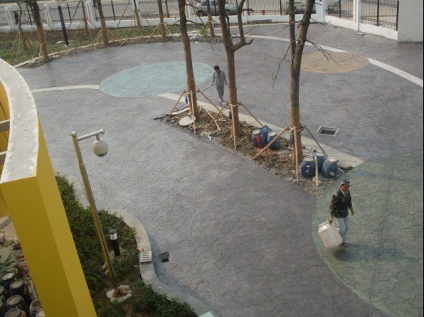 供应唐山彩色压花地坪水泥压花地坪混凝土压花地坪