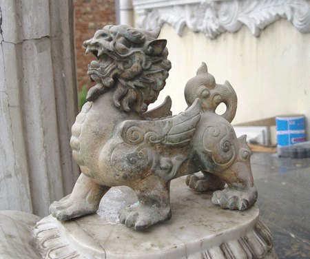 纯手工精品石雕獬豸，石雕独角兽风水石雕