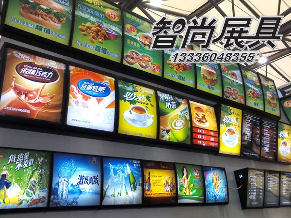 肯德基点餐灯箱 杭州快餐点餐灯箱 弧形灯箱定做 餐饮奶茶店灯箱