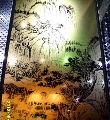 杭州不锈钢山水画=不锈钢蚀刻八骏图山水画=不锈钢腐蚀头像山水画