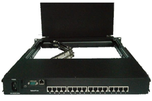 双抽拉式17寸16口CAT5数字LCD KVM，带远程IP功能