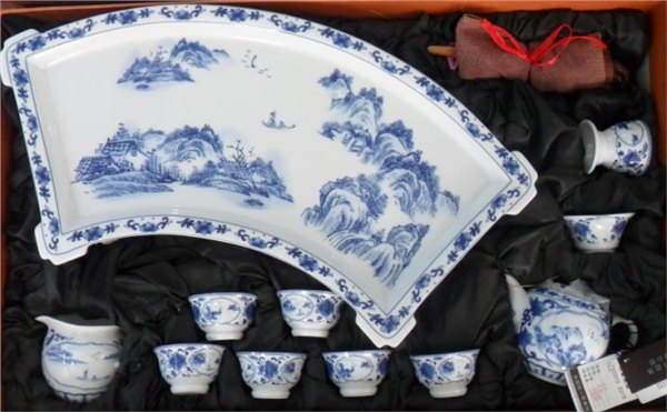 供应手绘青花瓷陶瓷茶具,日用瓷批发，陶瓷功夫茶具