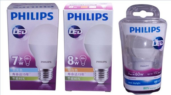 飞利浦LED灯泡 LEDBulb 8W=60W E27 3000K