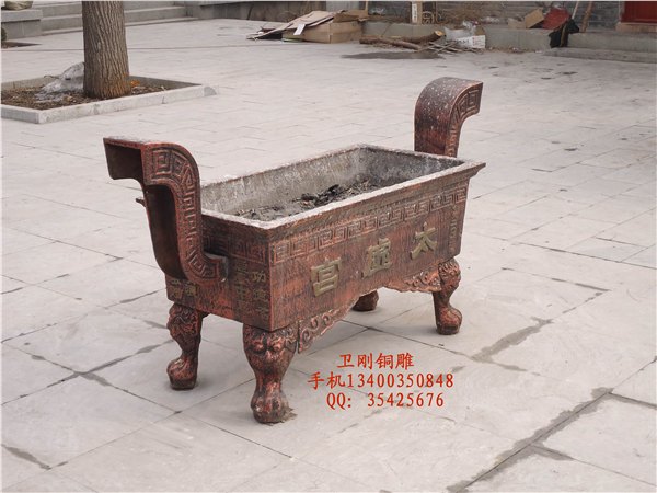 寺庙铁香炉，铸铁大香炉，铜香炉