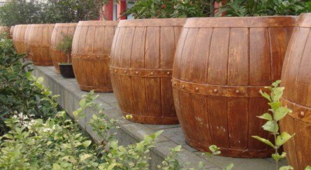 巴中仿石仿木河道栏杆 园艺护栏 仿木花箱制品