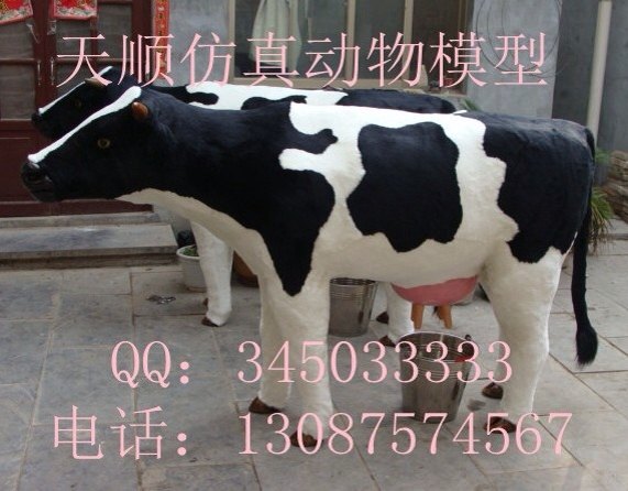 仿真奶牛 体验馆展示道具 挤奶的仿真奶牛模型