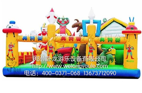 卧龙游乐充气滑梯价格 奥特曼充气城堡规格