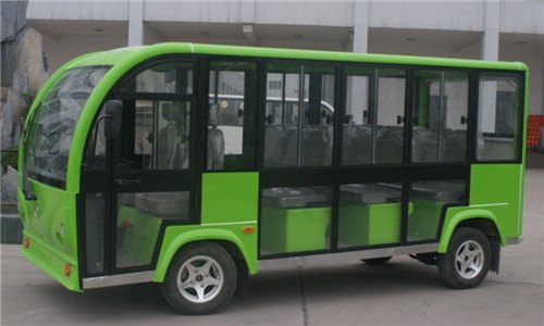 万山红11座封闭电动观光车