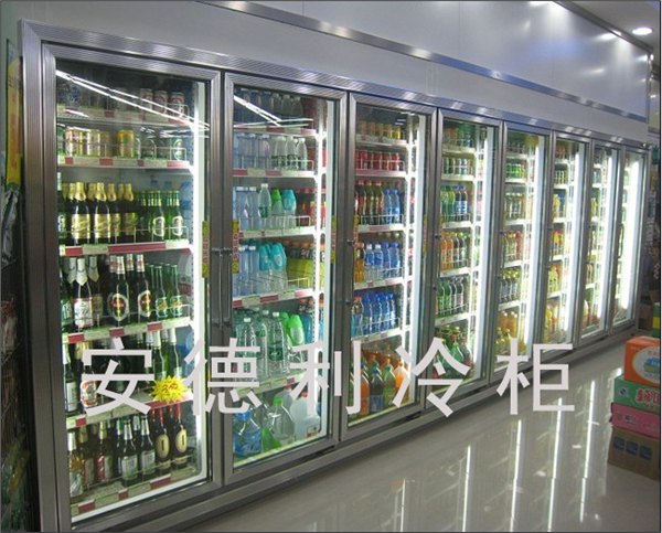 超市便利店8门饮料柜展示