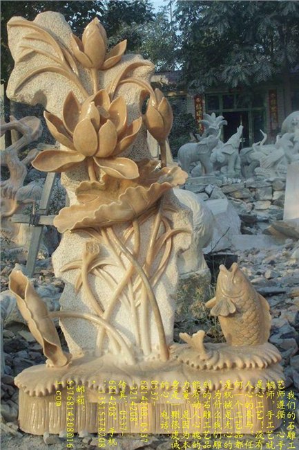国务院工艺师精品推荐石雕海豚，石雕鱼，石雕鲤鱼戏水