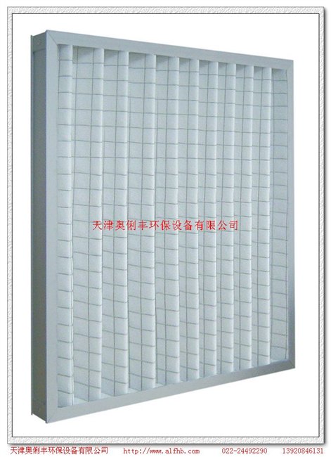 供应四方格铁丝网附一层G４过滤棉初效空气过滤器
